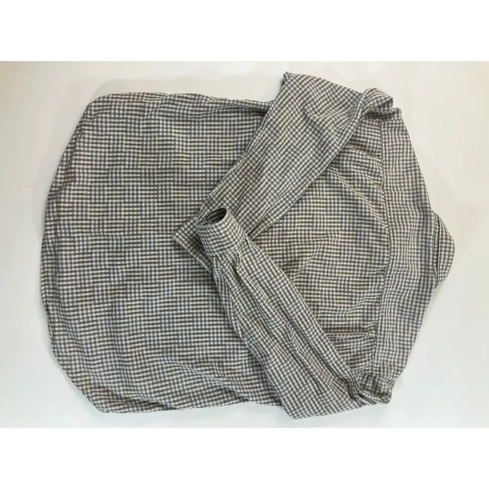 Re-Union Menswear Men’s L Plaid Button Up Shirt 100% Cotton Made Hong Kong